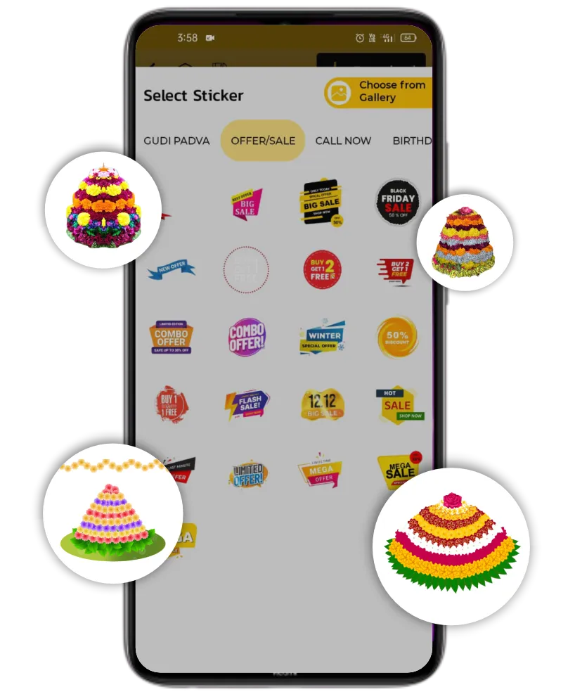 Bathukamma gif sticker poster